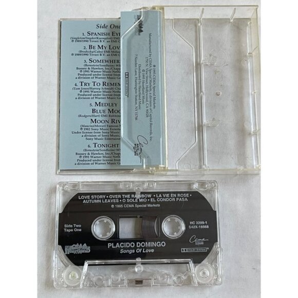 Placido Domingo ongs of Love Cassette Tape 1995 CEMA Special Markets - Picture 4 of 6